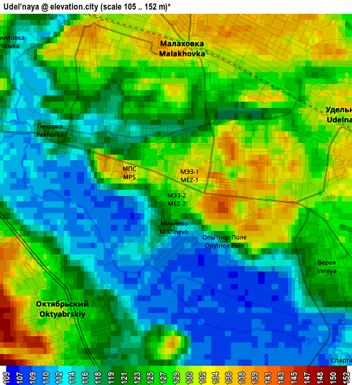 Udel’naya elevation map