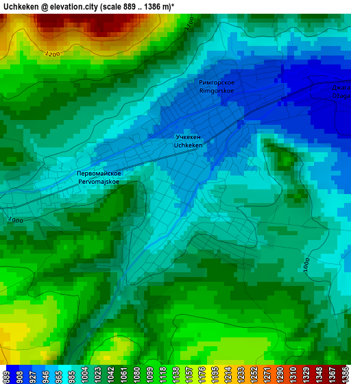 Uchkeken elevation map