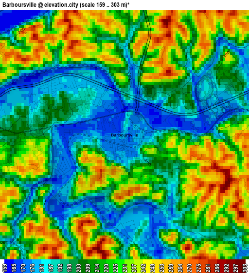 Barboursville elevation map