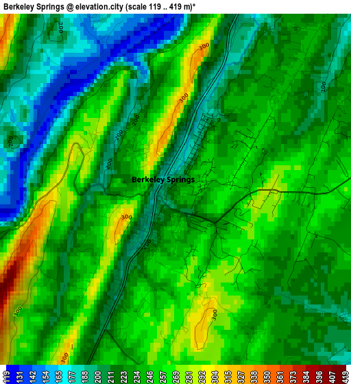 Berkeley Springs elevation map