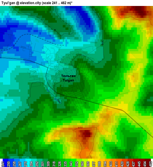 Tyul’gan elevation map