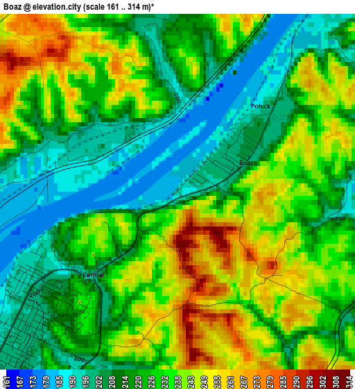 Boaz elevation map