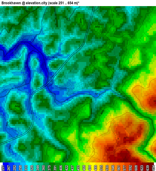 Brookhaven elevation map