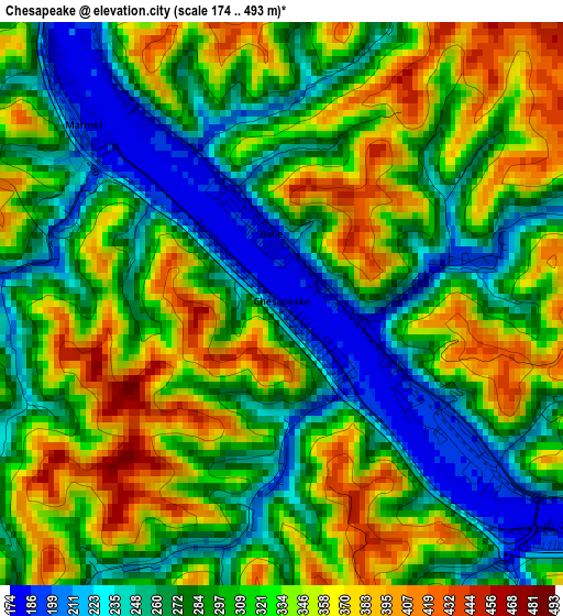 Chesapeake elevation map