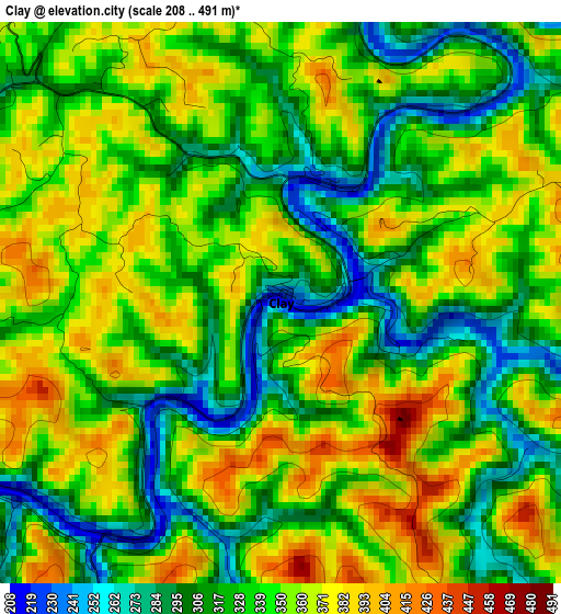 Clay elevation map