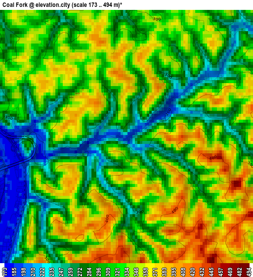 Coal Fork elevation map