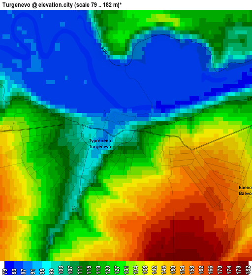 Turgenevo elevation map