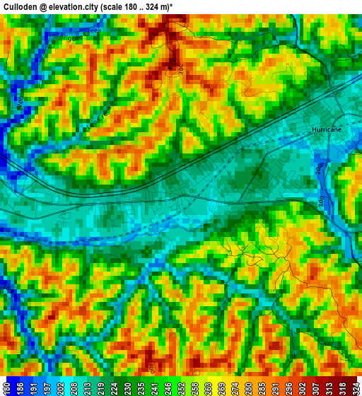 Culloden elevation map