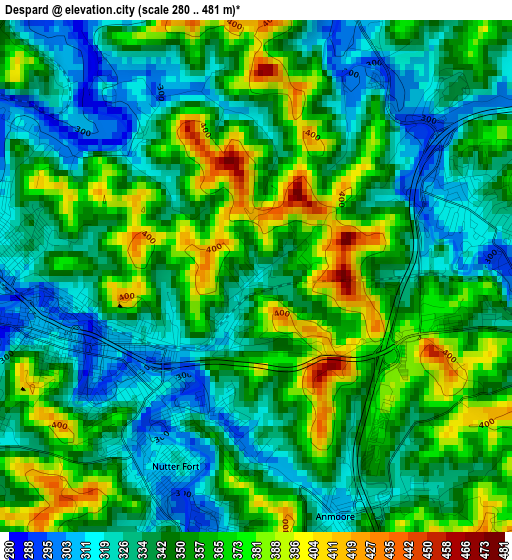 Despard elevation map