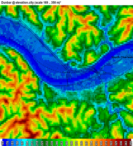 Dunbar elevation map