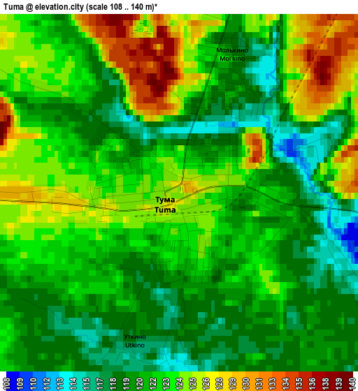 Tuma elevation map