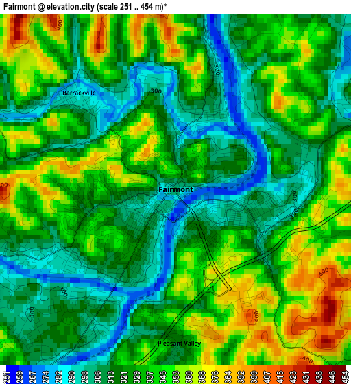 Fairmont elevation map