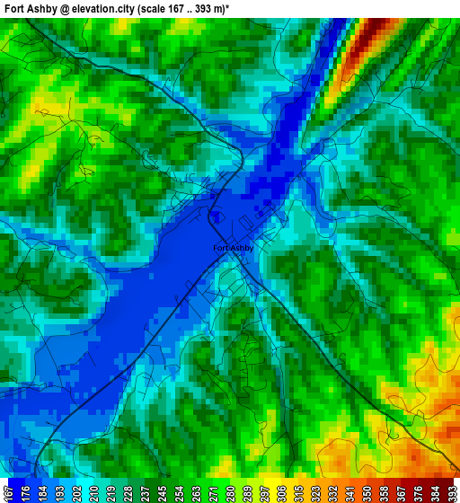 Fort Ashby elevation map