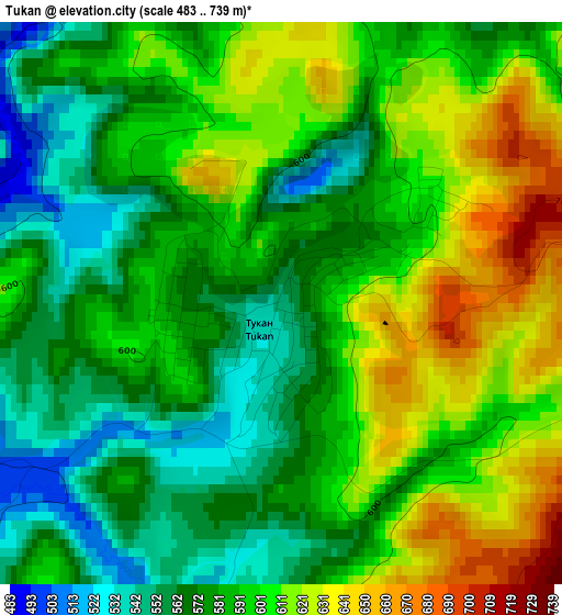 Tukan elevation map