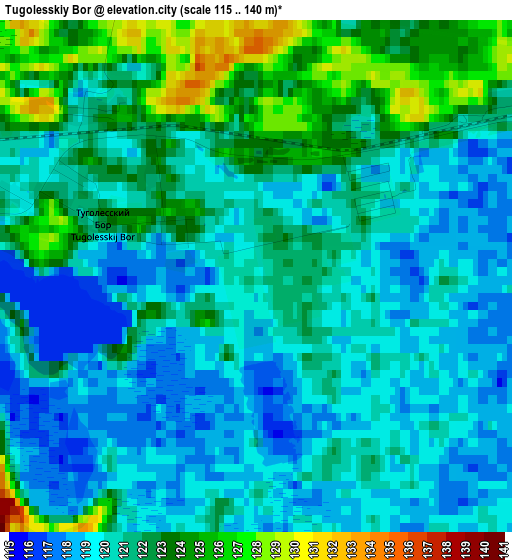 Tugolesskiy Bor elevation map