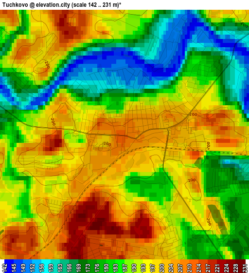 Tuchkovo elevation map