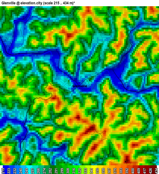 Glenville elevation map