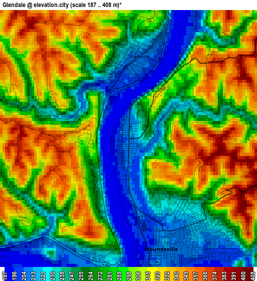 Glendale elevation map