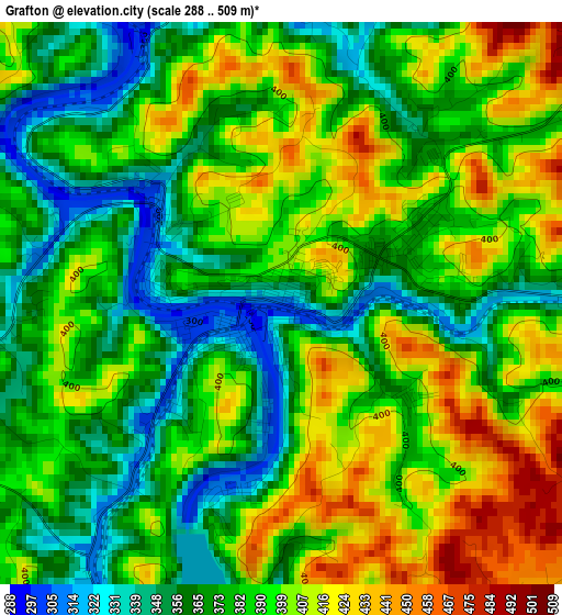 Grafton elevation map