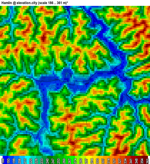 Hamlin elevation map