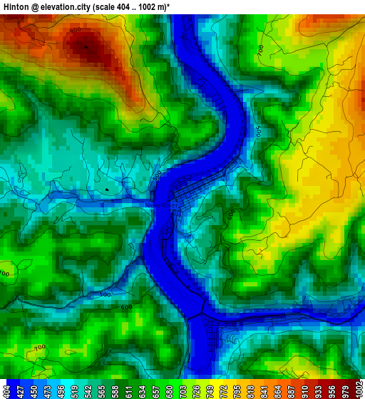 Hinton elevation map