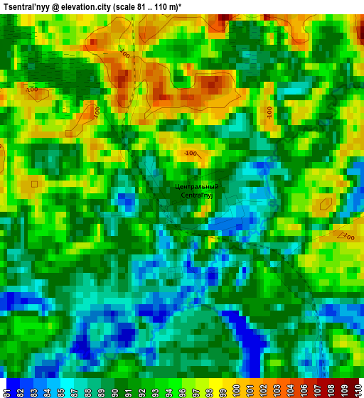 Tsentral’nyy elevation map