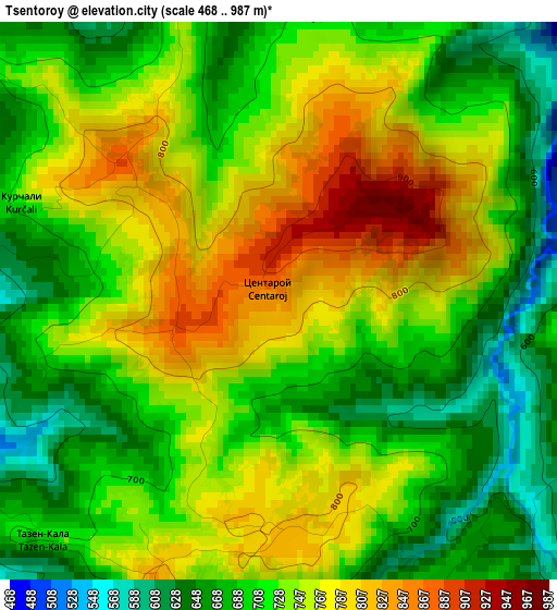 Tsentoroy elevation map