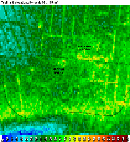 Tselina elevation map