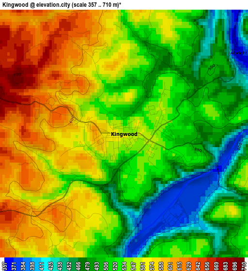 Kingwood elevation map