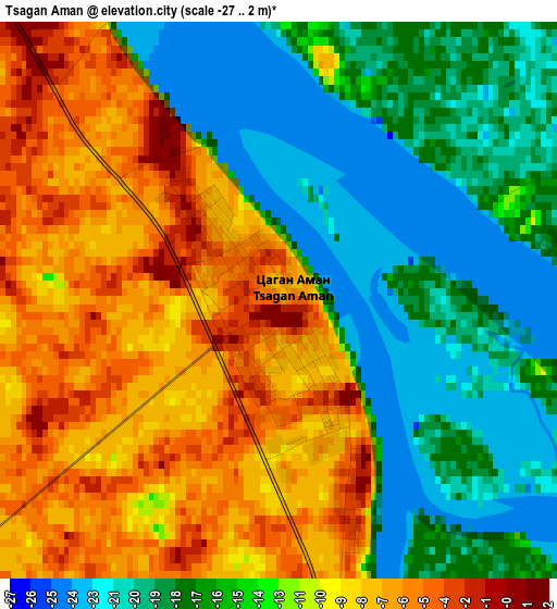 Tsagan Aman elevation map