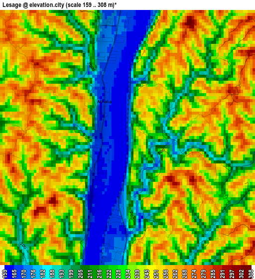 Lesage elevation map