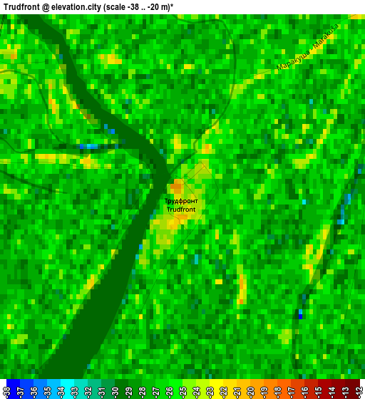 Trudfront elevation map