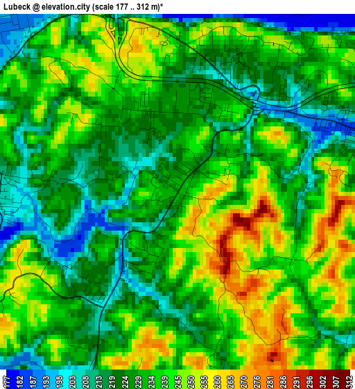 Lubeck elevation map