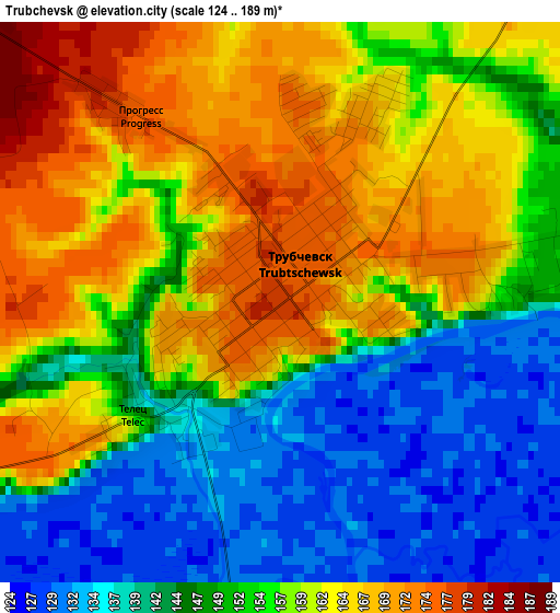 Trubchevsk elevation map