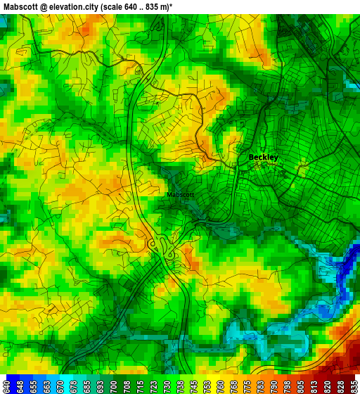 Mabscott elevation map