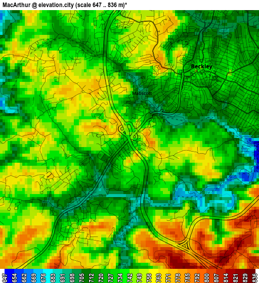 MacArthur elevation map