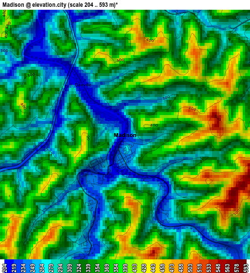 Madison elevation map
