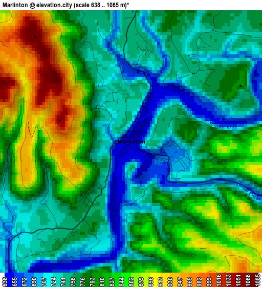 Marlinton elevation map