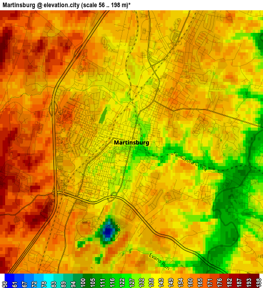 Martinsburg elevation map