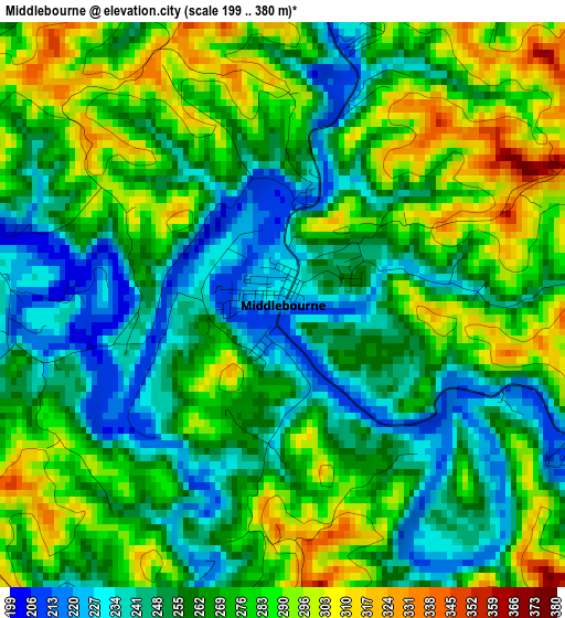 Middlebourne elevation map