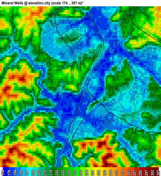 Mineral Wells elevation map