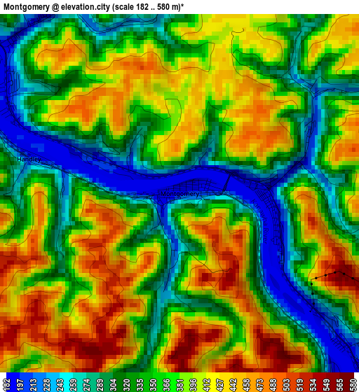 Montgomery elevation map