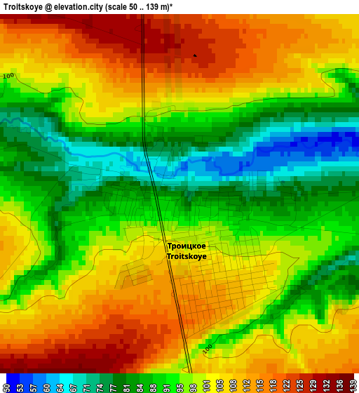 Troitskoye elevation map