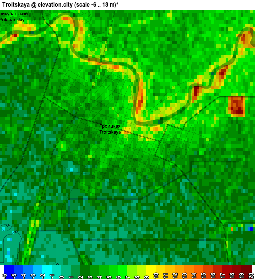 Troitskaya elevation map