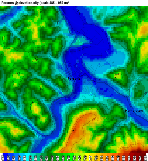 Parsons elevation map