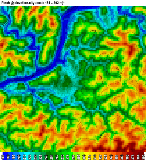 Pinch elevation map