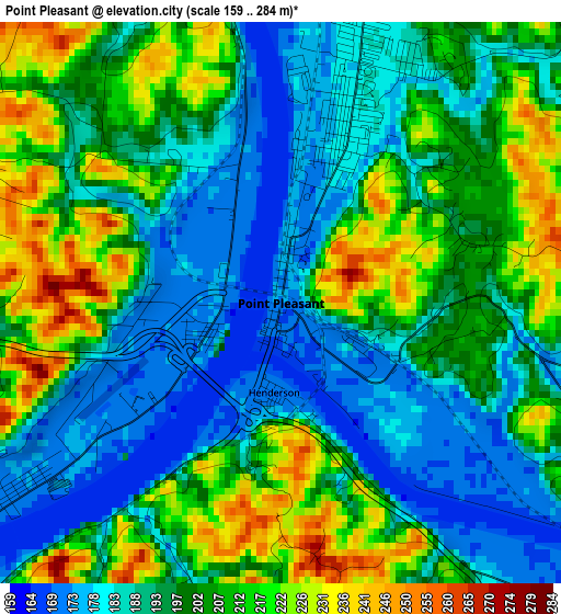 Point Pleasant elevation map