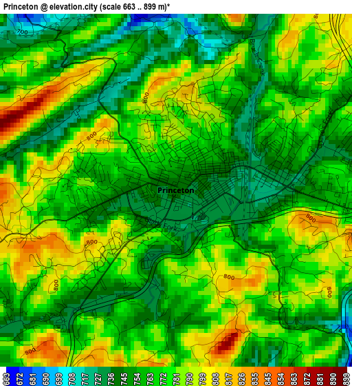 Princeton elevation map