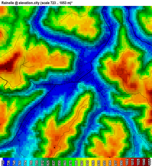 Rainelle elevation map