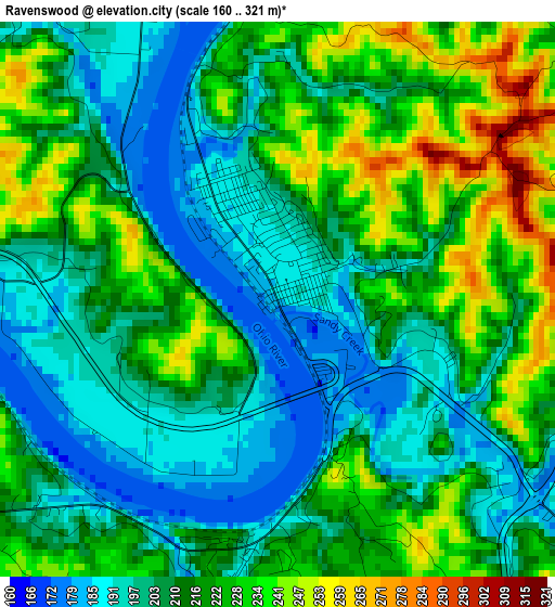 Ravenswood elevation map